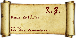 Kacz Zalán névjegykártya