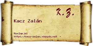 Kacz Zalán névjegykártya